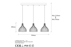 Taklampa Talnor Horizontal Three