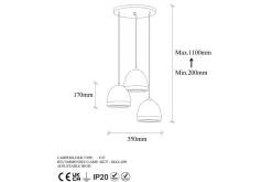 Taklampa Venor Rund Vintage
