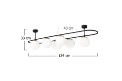 Taklampa Wynel Svart / Vit Sex Socket