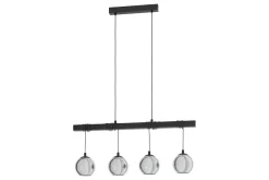 Takpendel Eglo Argallo Svart/Transparent med 4 Lampor