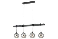 Takpendel Eglo Argallo Svart/Transparent med 4 Lampor