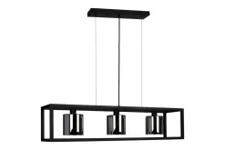 Takpendel Eglo Brisling Svart/Transparent Ram med 3 Lampor