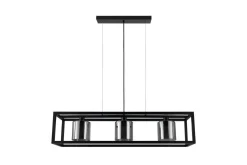 Takpendel Eglo Brisling Svart/Transparent Ram med 3 Lampor