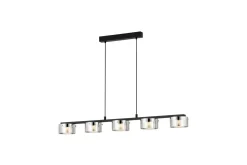 Takpendel Eglo Copillos Svart/Transparent med 5 Lampor