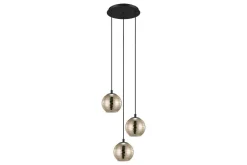 Takpendel Eglo Lemorieta Svart/Guld Rondell med 3 Lampor