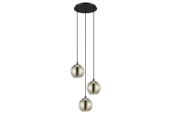Takpendel Eglo Lemorieta Svart/Guld Rondell med 3 Lampor