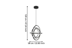 Takpendel Eglo Retornio Svart/Vit 58 cm