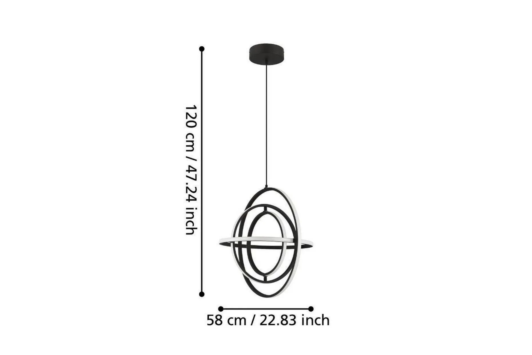 Takpendel Eglo Retornio Svart/Vit 58 cm