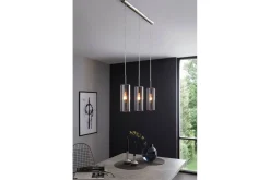 Takpendel Eglo Selvino med 3 Lampor Nickel-Matt Svart-Transparent