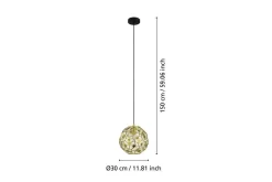 Takpendel Eglo Skoura Rund Mässing 30 cm