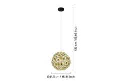 Takpendel Eglo Skoura Rund Mässing 41 cm