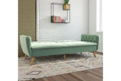 Tallulah 2-sits Bäddsoffa Sammet/Ljusgrön