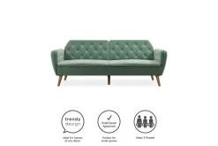 Tallulah 2-sits Bäddsoffa Sammet/Ljusgrön