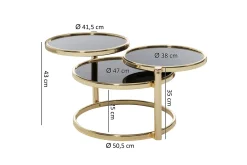 Tarwater Soffbord 58 cm med Förvaring Hyllor Runt