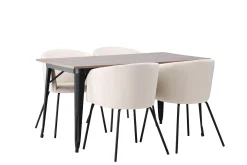 Tempe Matgrupp 140 cm Rektangulär med 4 Berit stolar