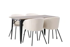 Tempe Matgrupp 140 cm Rektangulär med 4 Berit stolar