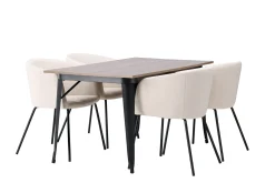 Tempe Matgrupp 140 cm Rektangulär med 4 Berit stolar