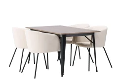 Tempe Matgrupp 140 cm Rektangulär med 4 Berit stolar