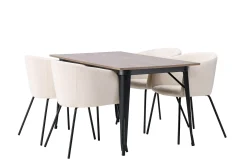 Tempe Matgrupp 140 cm Rektangulär med 4 Berit stolar