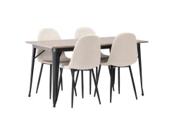Tempe Matgrupp 140 cm Rektangulär med 4 Polar stolar