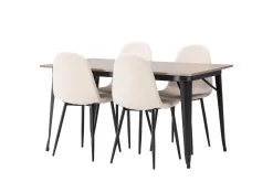 Tempe Matgrupp 140 cm Rektangulär med 4 Polar stolar