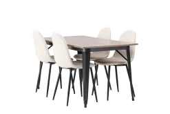 Tempe Matgrupp 140 cm Rektangulär med 4 Polar stolar