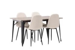 Tempe Matgrupp 140 cm Rektangulär med 4 Polar stolar