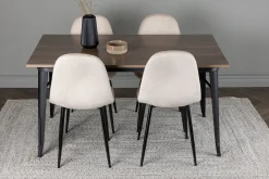 Tempe Matgrupp 140 cm Rektangulär med 4 Polar stolar