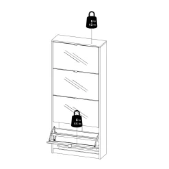 Tenor Skoskåp 4 fack 70x24x162 cm