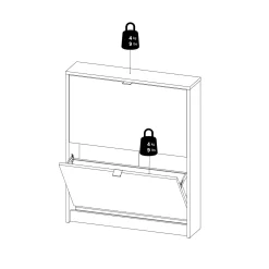 Tenor Skoskåp med 2 fack 70x16x85 cm