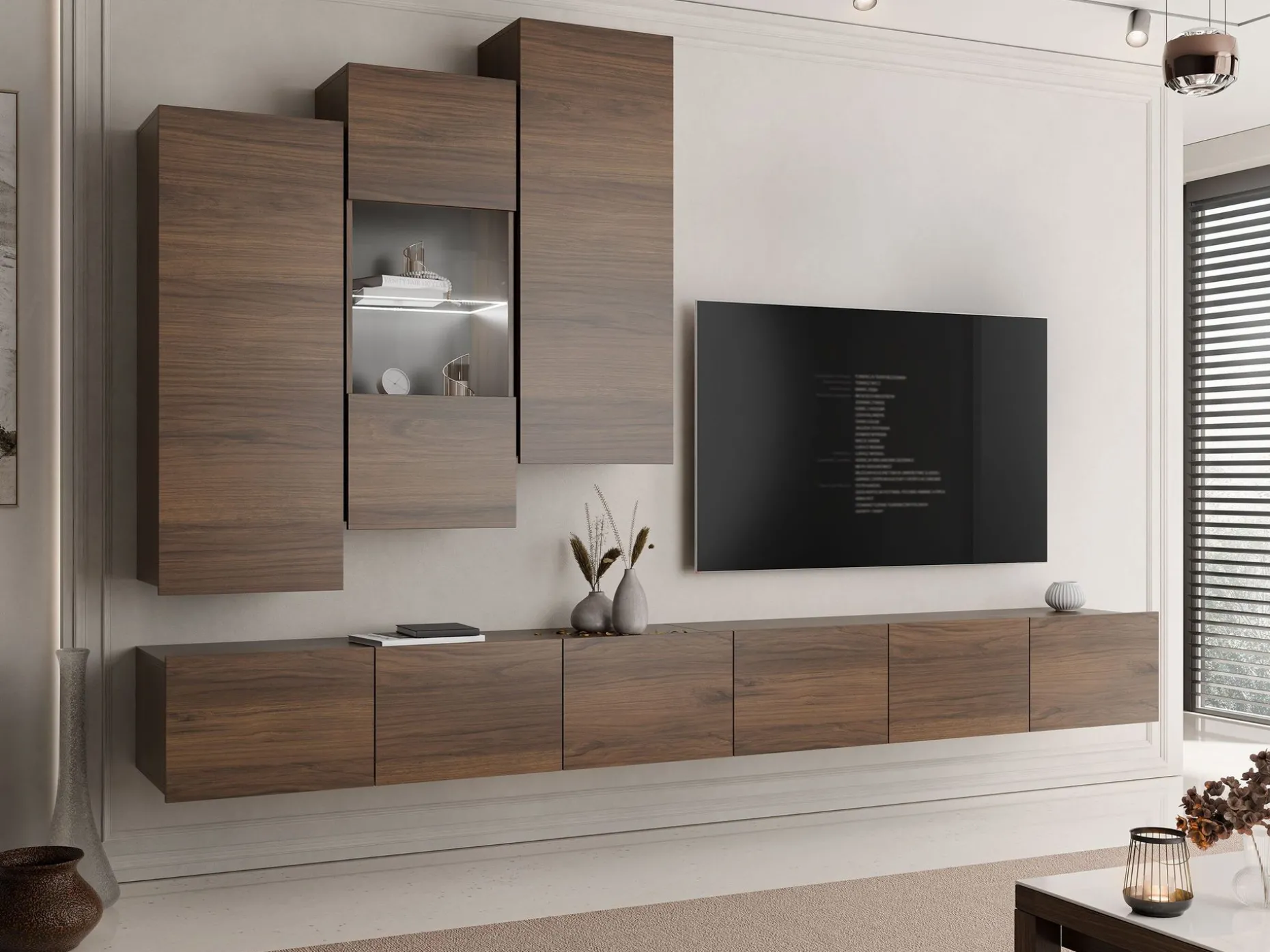 Tessan Tv väggenhet med LED-belysning