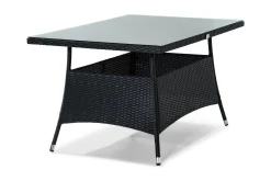 Thor Utebord – Matbord Utomhus 140x90 cm i konstrotting med glasskiva