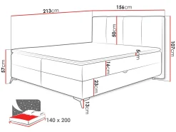 Thoros Komplett Sängpaket 140x200 cm Kontinentalsäng med Förvaring
