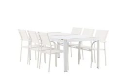 Togo Matgrupp Utomhus 200 cm Rektangulär med 6 Santorini Utestolar