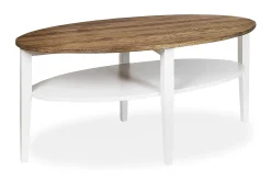 Tranås Soffbord 120 cm Ovalt med Förvaring Hylla