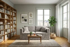 Travstad 3-sits Bäddsoffa i Chenille frammåtbäddad