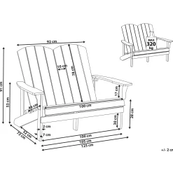 Trädgårdsbänk Adirondack 125 cm