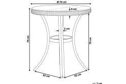 Trädgårdsbord 70 cm blå/vit mönster RIFREDDO