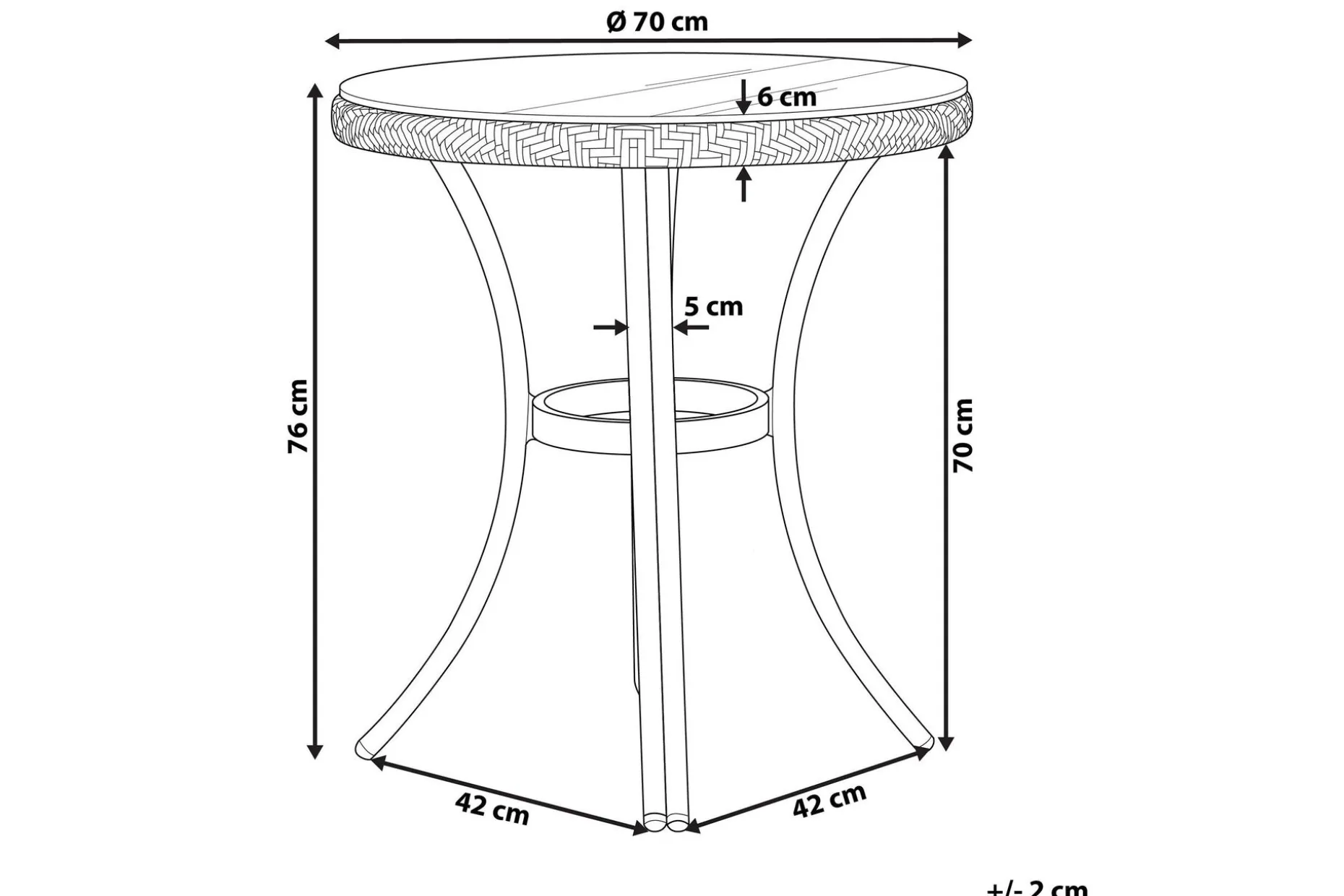 Trädgårdsbord 70 cm blå/vit mönster RIFREDDO