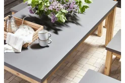 Trädgårdsbord 180 x 90 cm grå OSTUNI