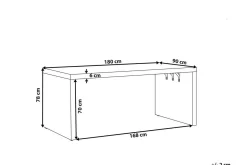 Trädgårdsbord 180 x 90 cm grå U-formad TARANTO