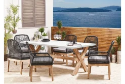Trädgårdsbord 200 x 100 cm vit OLBIA