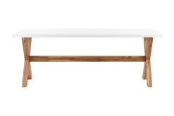 Trädgårdsbord 200 x 100 cm vit OLBIA