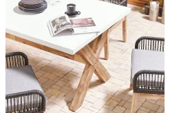 Trädgårdsbord 200 x 100 cm vit OLBIA
