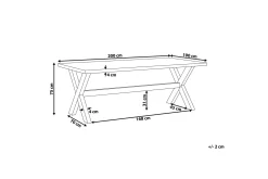 Trädgårdsbord 200 x 100 cm vit OLBIA