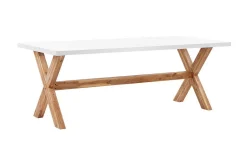 Trädgårdsbord 200 x 100 cm vit OLBIA