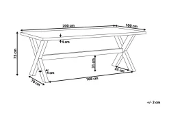 Trädgårdsbord 200 x 100 cm vit OLBIA