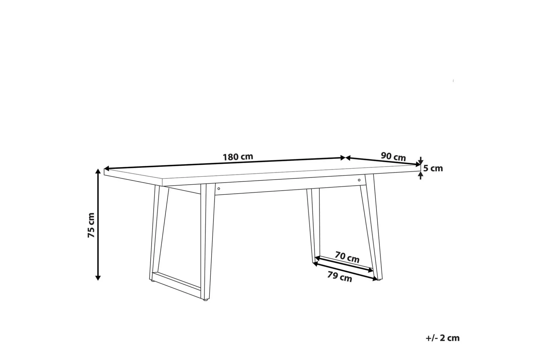Trädgårdsbord grå 180 x 90 cm ORIA