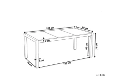 Trädgårdsbord Grosseto Grå/Silver, 90x180x74 cm