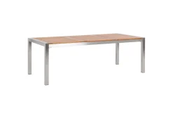 Trädgårdsbord Grosseto Ljus trä/silver, 100x220x74 cm